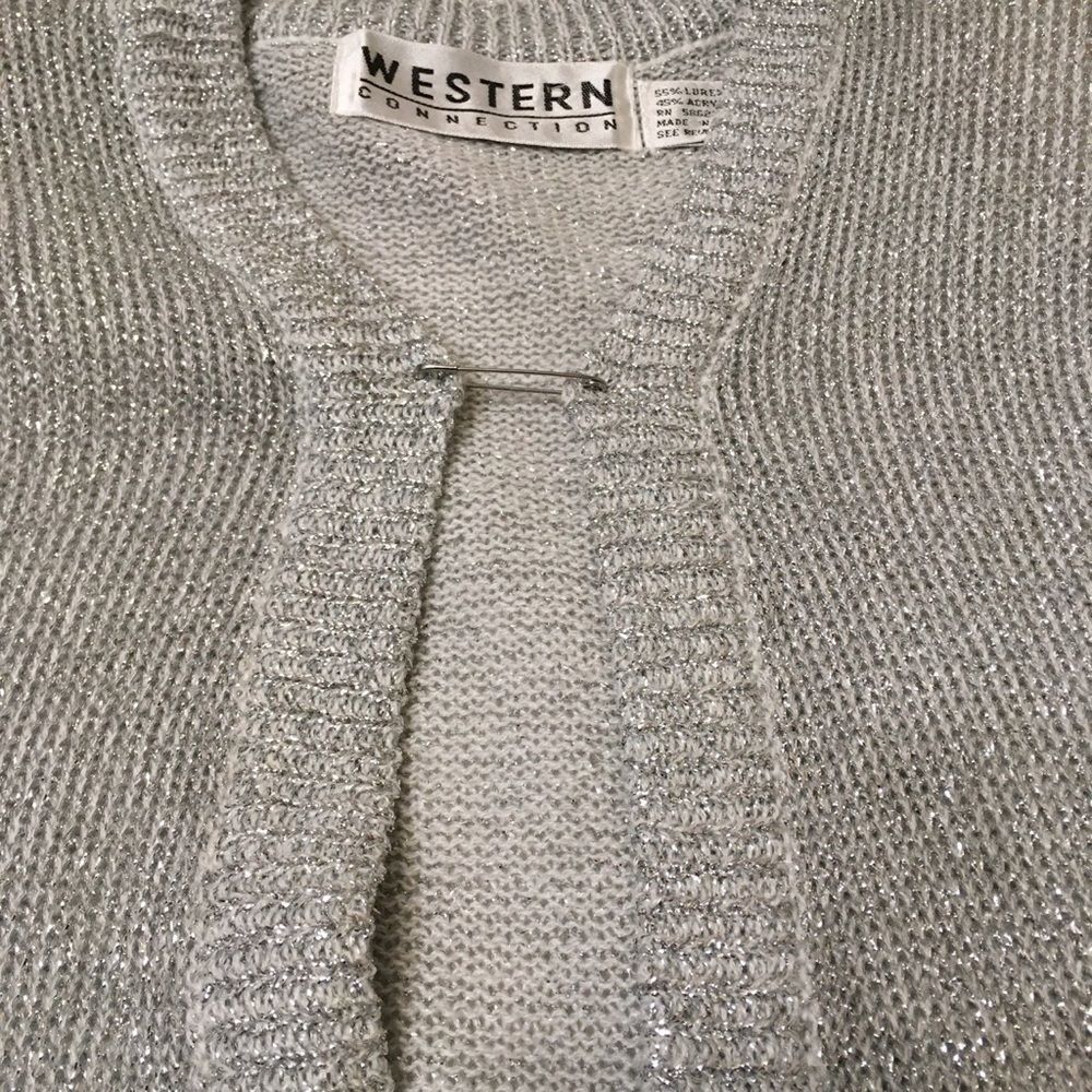 Western Connection Silver Lame Sweater Jacket - Picture 3 of 8